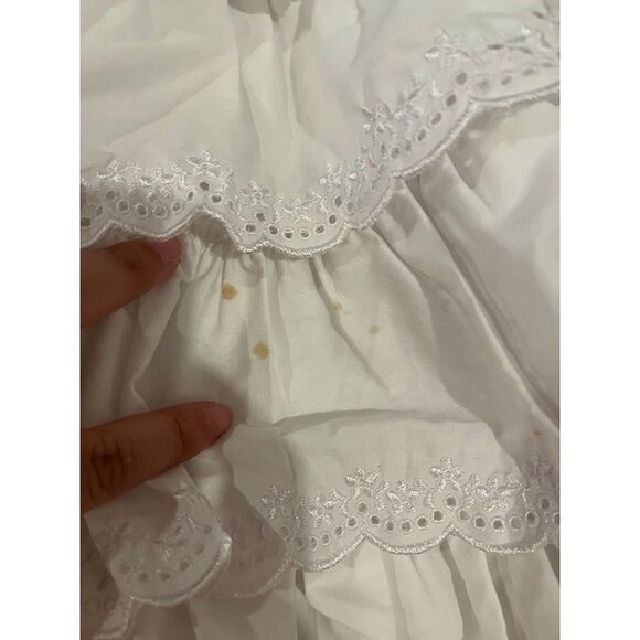 Vintage Betsey Johnson Dress Tiered Eyelet White Ruffles size 8 Cottagecore Boho - Picture 7 of 11